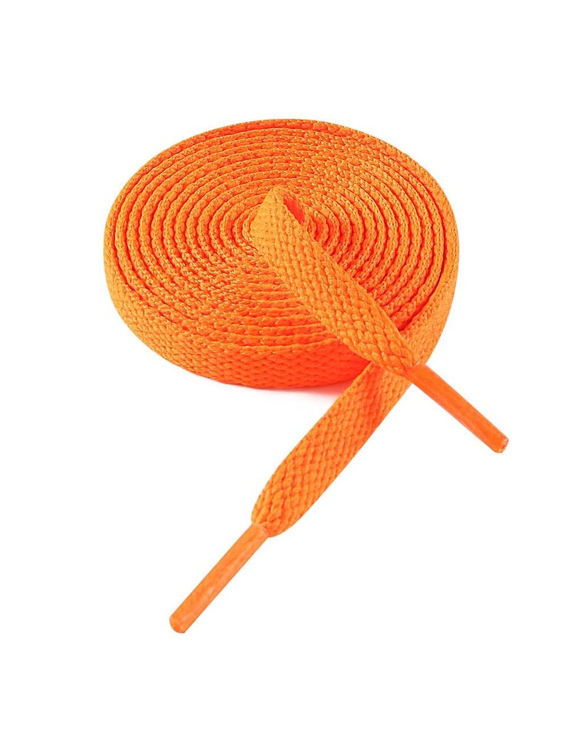 VSUDO 54" Flat Orange Shoe Laces for Sneakers, Shoelaces for Sneakers, Replacements Shoe Strings for Women or Men (1 Pair-Orange-137CM) - Image 1